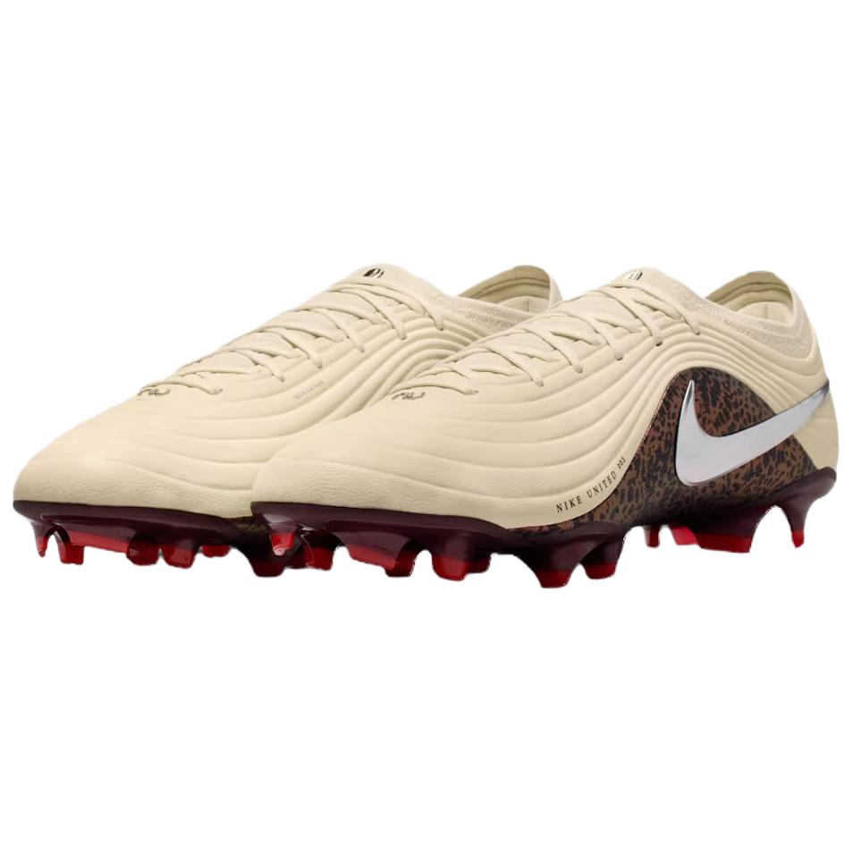Nike United Tiempo Maestro Elite FG Low Fossil Burgundy Crush Metallic Silver Unisex Voetbalschoenen Cream IO8457-201