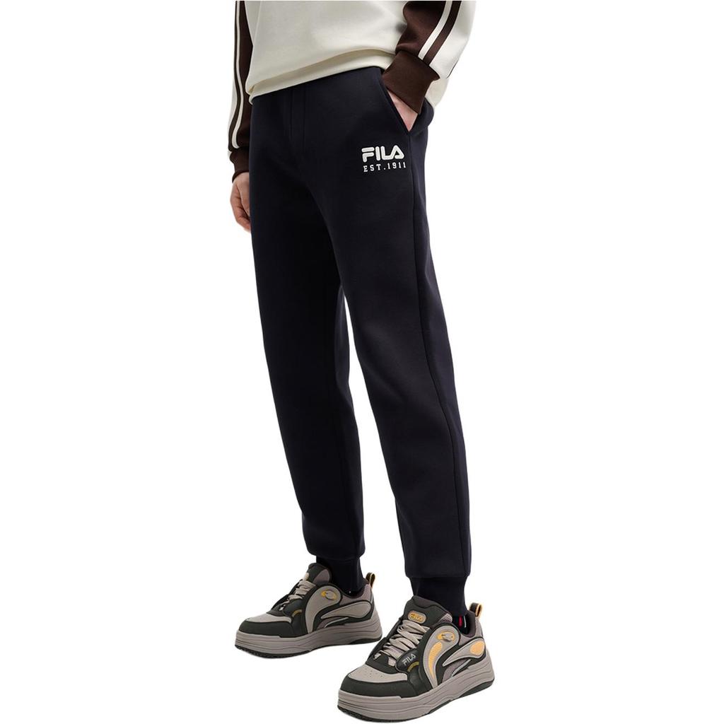 FILA Original Fashion Simple Casual Lace-Up Retro Knitted Sports Pants Men Pants Legendary-Blue F11M519602F-NV