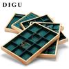 Digu Solid Wood Jewelry Display Tray with 12 Compartments for Rings, Necklaces, and Bracelets