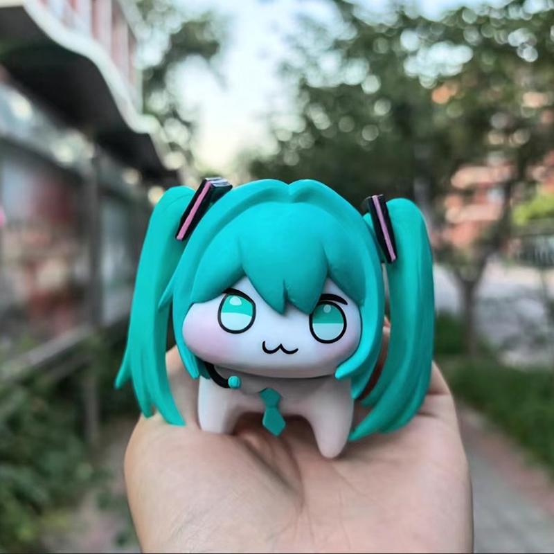 7Cm  Hatsune Miku Action Figures Q Version Pvc Anime Model Figures Desktop Decoration Kawaii Cartoon Cute Toy Festival Gift