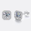 Bague Ringen S925 Sterling Silver Fashion Square Silver Needle Earrings Temperament Set 1ct D Moissente Celebrity Earrings