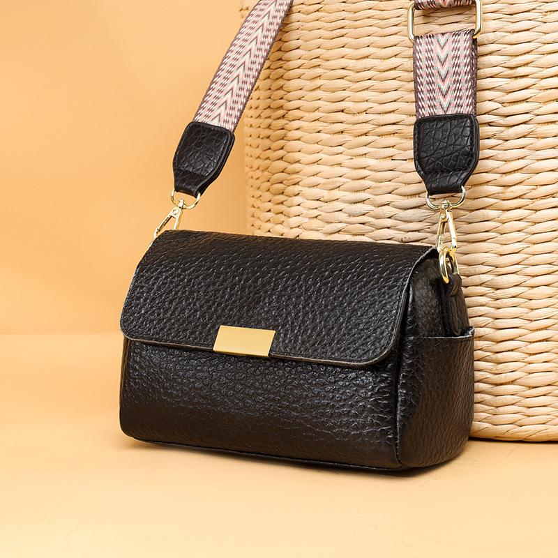 Women'S Bag Small Square Bag Fashionable Small First Layer Cowhide Shoulder Messenger Bag Casual Tide