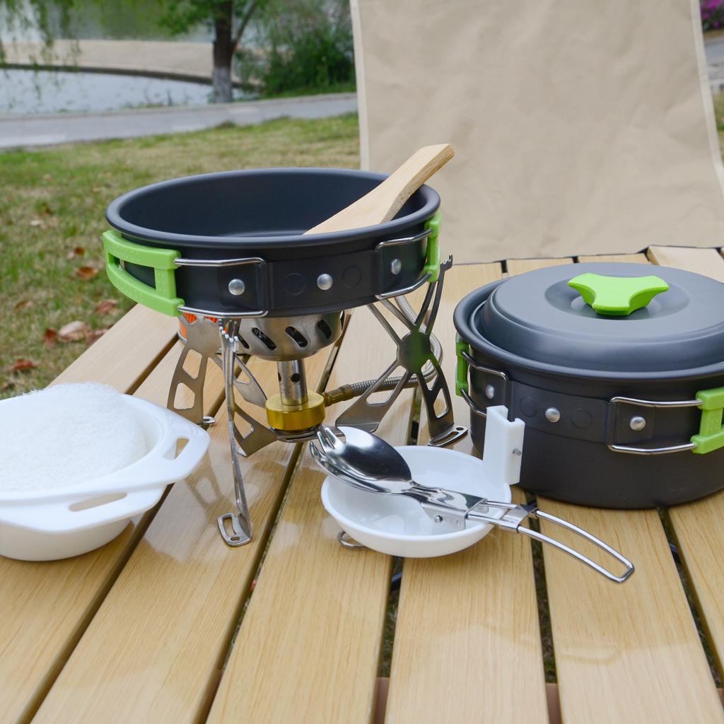 Highest Quality Non-Toxic Anodized Aluminum Camping Cookset  Mess Kit for Backpacking Gear Camp Kitchen Equipment