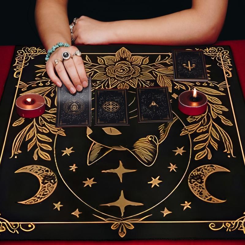 Divinations Tablecloth Star Flower Astrology Tarots Card Tablecloth Altars Cloth Divinations Board Game Accessory