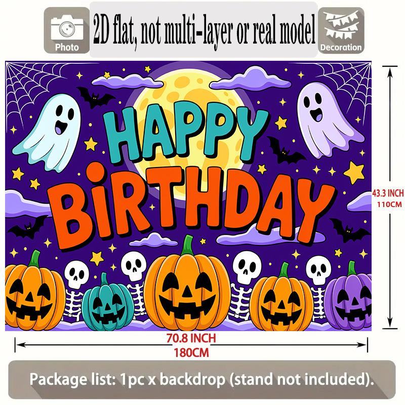 Party Backdrop Halloween Flat Banners Pumpkin Skull Winter Hanging Wedding Parties Event Photo Background Front Door Decor