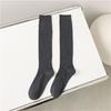 Women Ribbed Knitting Cotton Long Socks Autumn Winter Warm Fashion Solid Color Casual Breathable Knee High Stockings