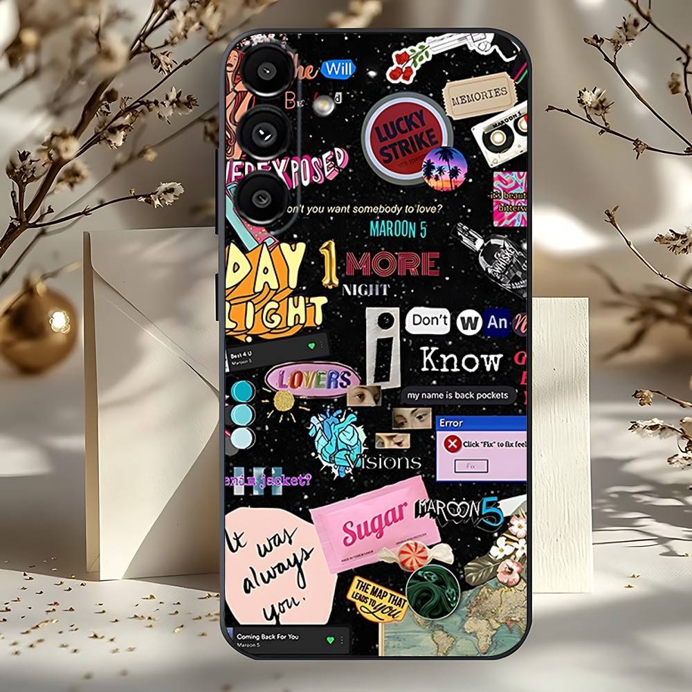 Band Maroon 5 Payphone Phone Case For Samsung A73,72,51,53,52,71,22,5G,Note,J7,8,9 Classic Versatile Black Soft Shell