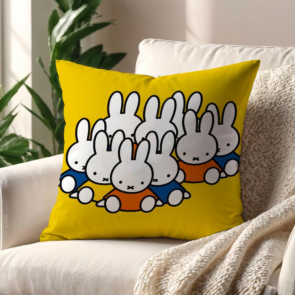 Kawaii MMiffy cushion cover For Pillow Printing Sofa Decoration Home Car Room Coffee Shop Office Nordic Simplicity
