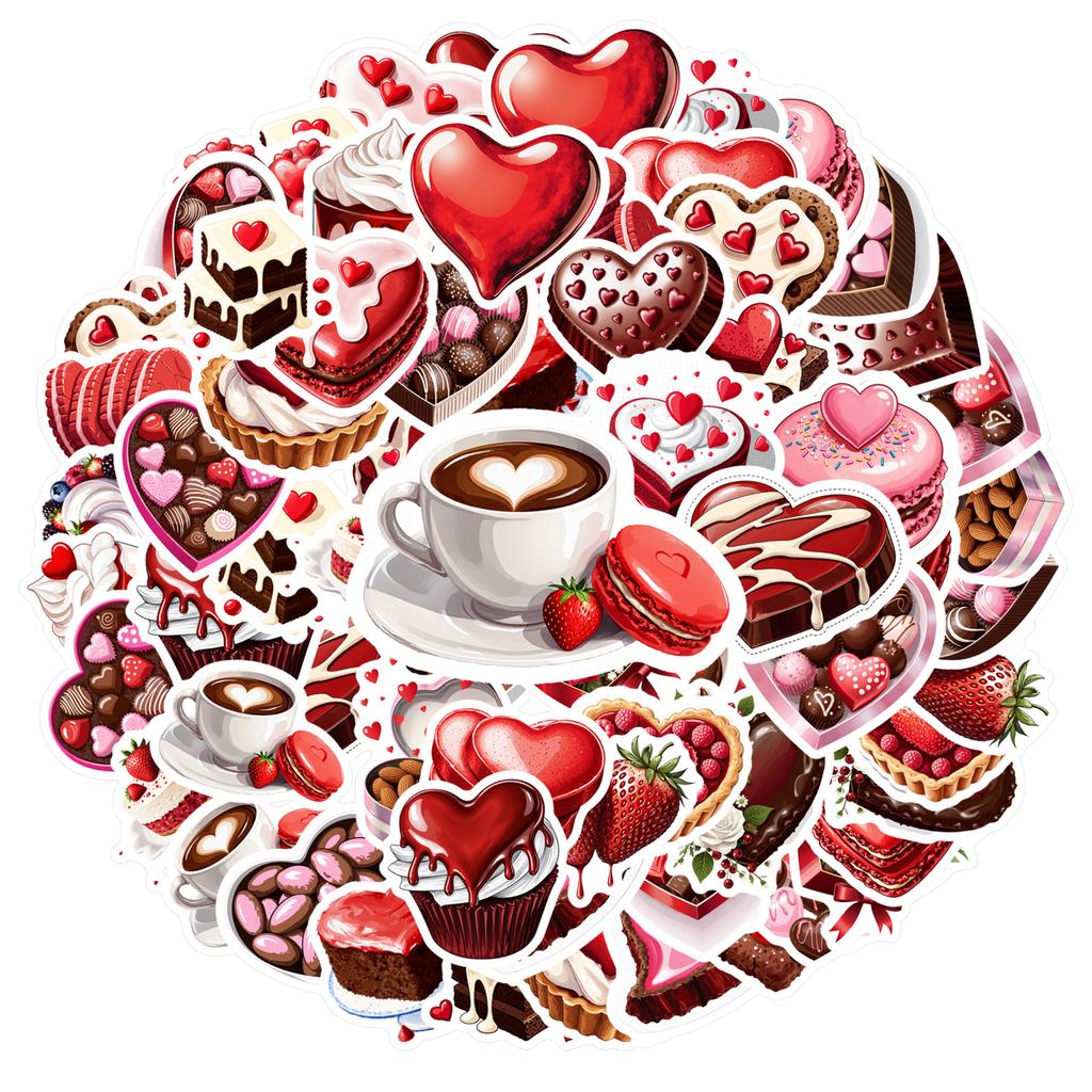 35pcs Cartoon Sweet Love Stickers Cute Valentine Stationery Stickers Stickers For DIY Phone Laptop Scrapbook Bike DIY