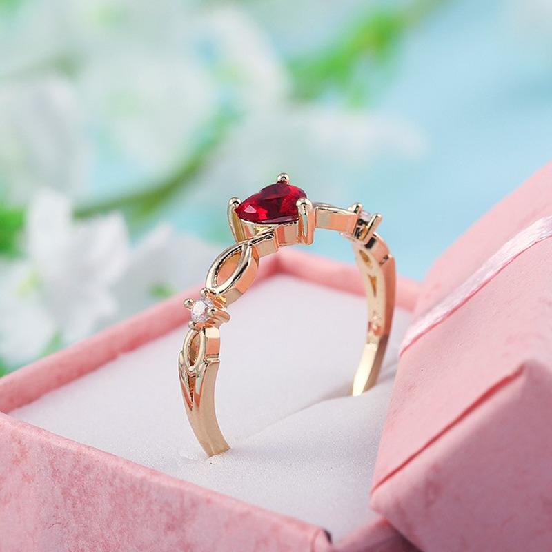 LUXY MOON Simple Heart Ring For Women Female Cute Finger Rings Romantic Birthday Gift For Girlfriends