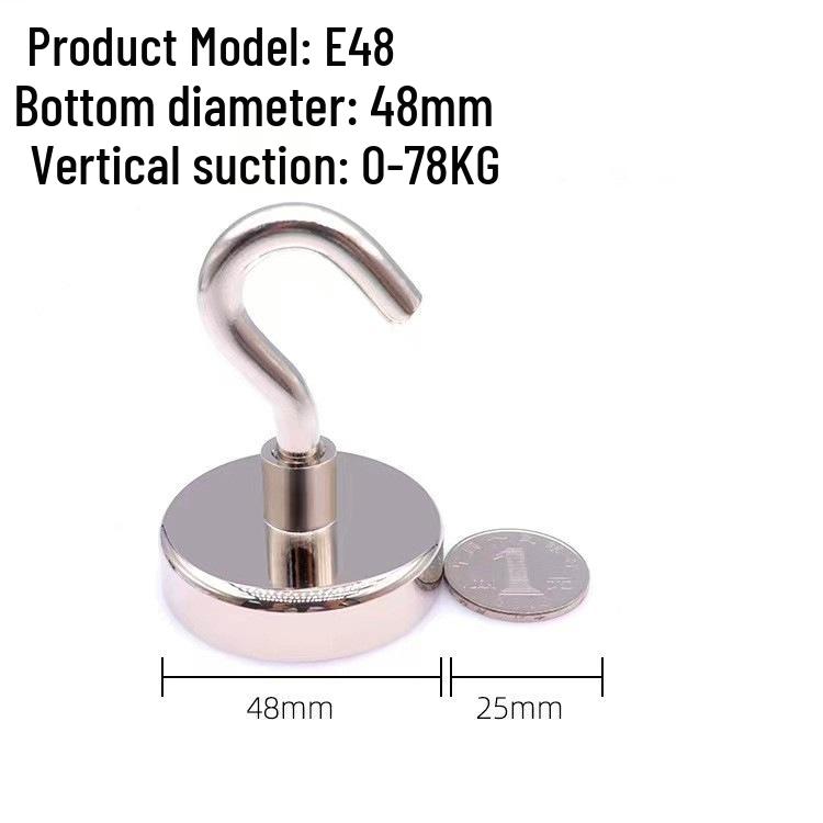 Neodymium Iron Boron Strong Round Magnet Hook - No-Drilling Magnetic Suction Cup