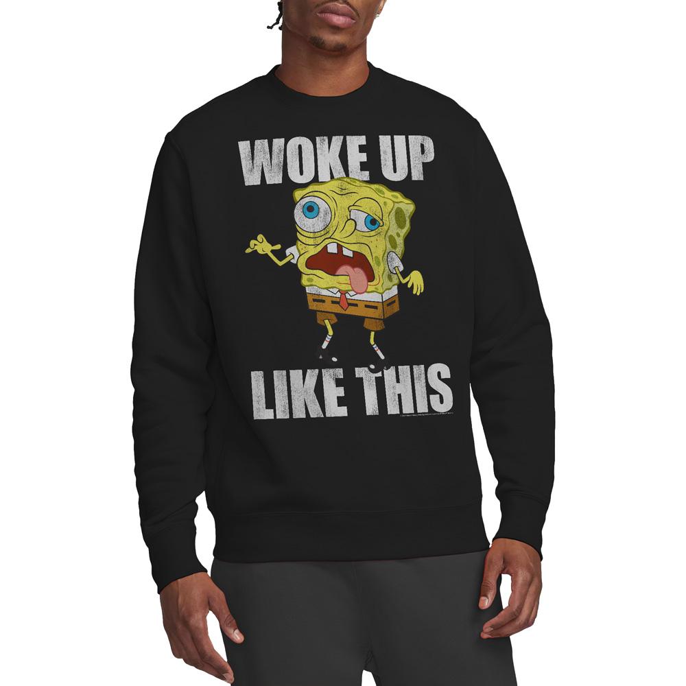 SpongeBob SquarePants Unisex Adult Woke Up Like This Meme Sweatshirt