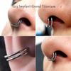 G23 Titanium Nose Ring Piercing 16G Double Layer Hollow Hinged Septum Ear Cartilage Tragus Spiral Piercing Earring Body Jewelry