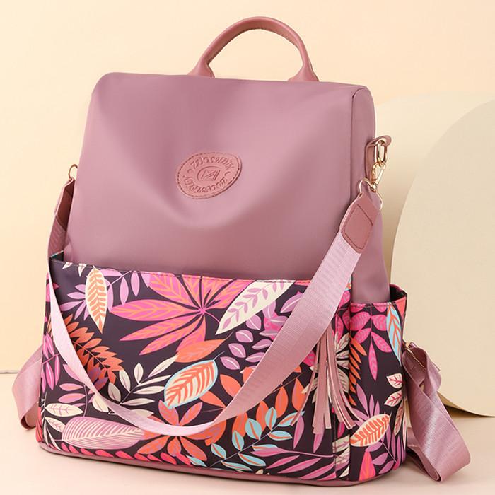 Women's Anti-Theft Large Capacity Backpack  Simple Style  Leisure and Travel  Waterproof Fabric  Female Shoulder Bag  New