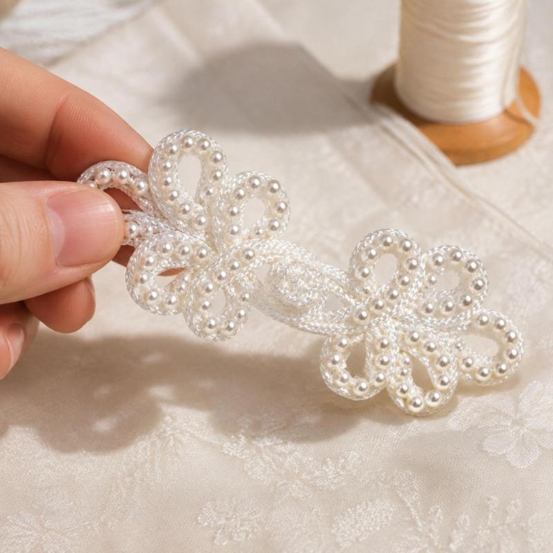 Five-Lobed Flower Button Decorative Cheongsam Button Fasteners for Traditional Chinese Garment Sewing Embellishments