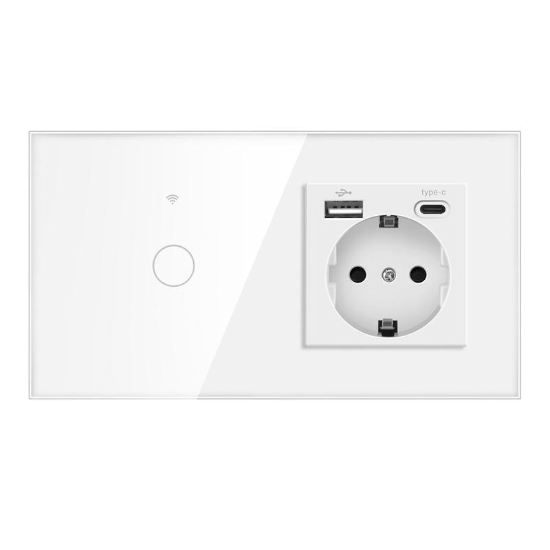 European Standard WIFI Smart Switch: Single Round Tempered Glass Voice & APP-Controlled Panel.