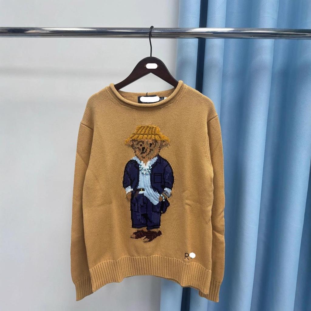 R-L Pure Cotton Heavy-Duty Bear Sweater for Women - 2025 Autumn/Winter Collection