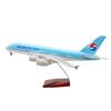 Airbus A380 Korean Air with wheels and lights simulation aircraft model, civil aviation model gift