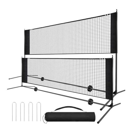 Badminton Net Badminton Net Stepless Adjustable Height (Height 87cm - 155cm) Volleyball Net Tennis Net Suitable for Boys and Adults Badminton
