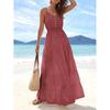 Europe, America 2026 Summer New Simple High Waist and Thin Casual Beach Vacation Suspender Dress
