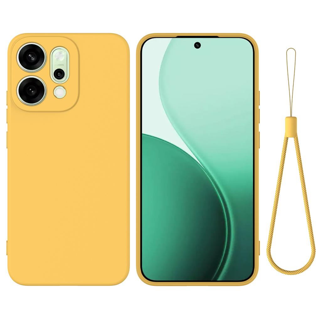 For Oppo Reno14 Pro 5G (China)/Oppo Reno14 Pro 5G (Global) Liquid Silicone Case Phone Back Cover with Hand Strap