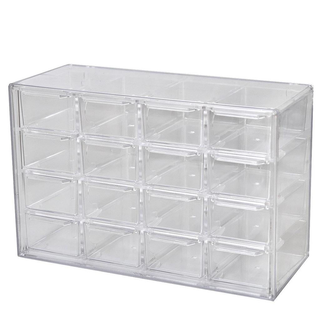 Transparent Multi-Grid Jewelry and Contact Lens Storage Box - Dustproof Display Organizer