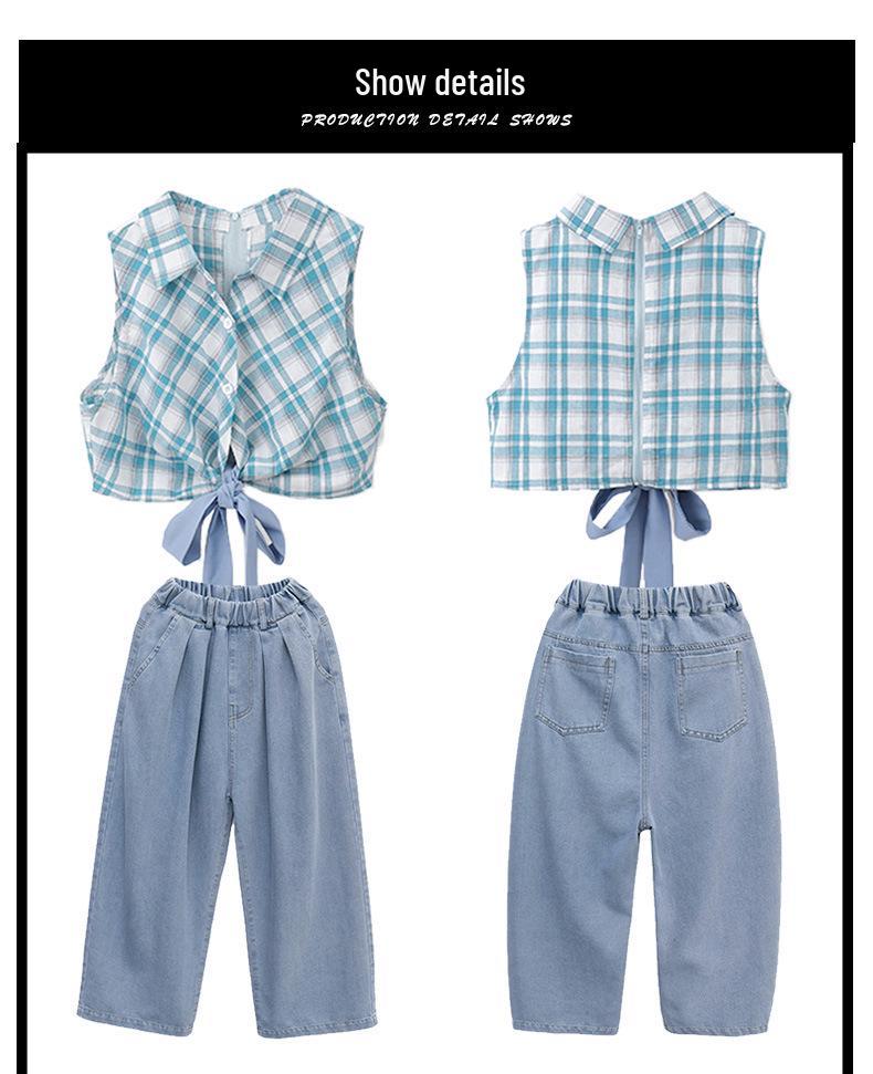 Jazz-Tanzkostüm-Set für Mädchen - Trendiges Sommer-Performance-Outfit für Kinder-Laufstegshows