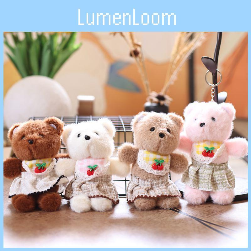 Plush Bear Keychain With Cherry Scarf And Skirt For Gift And Collection