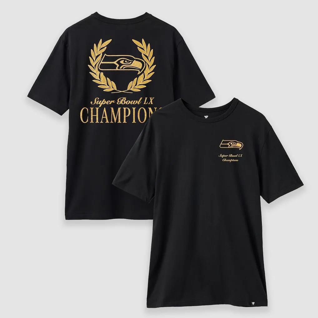 Super Bowl LX 2026 Seattle Seahawks Champion Commemorative shirt unisex Summer New Unisexs football 100cotton Short Sleeve Tshirt