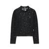 Elegant French Design Women's Lace Crochet Blouse with Stand Collar and Frog Button Detailing