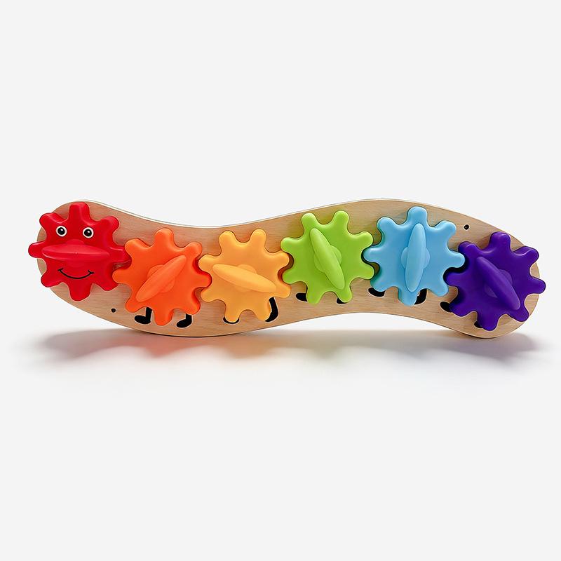 Busy DIY Wooden Colorful Caterpillar Activity Board for Kindergarten Teaching Aids