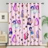 2Pcs K-Pop Demon Hunters Hot Anime Cartoon Printed Blackout Curtains Perfect For Bedroom Living Room Fashion Decorative Curtain