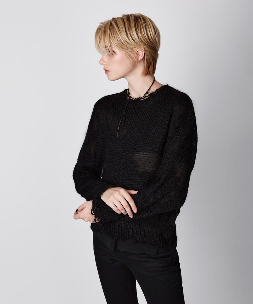 EAN JO Kidmohair Distressed Knit (Black)