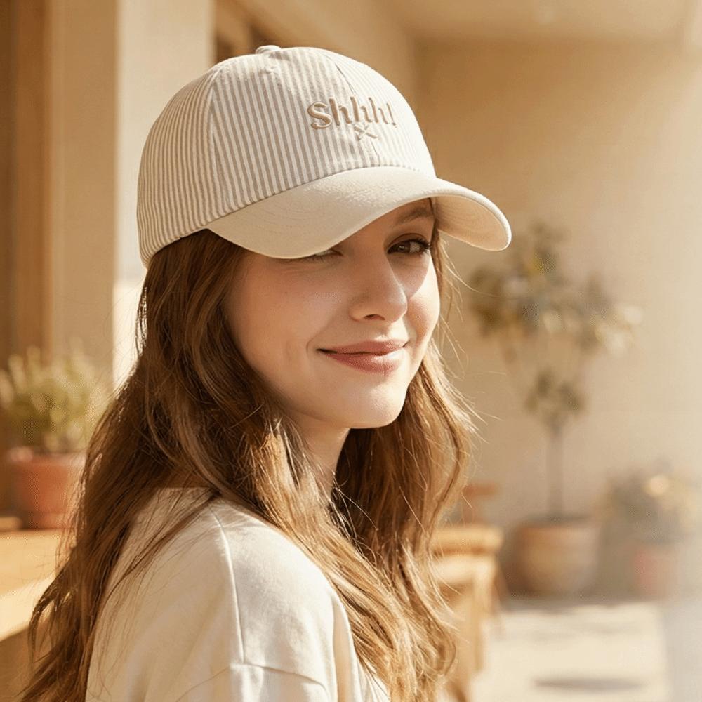 Letter Embroidered Women Baseball Hat Big Head Circumference Cotton Baseball Cap  Summer