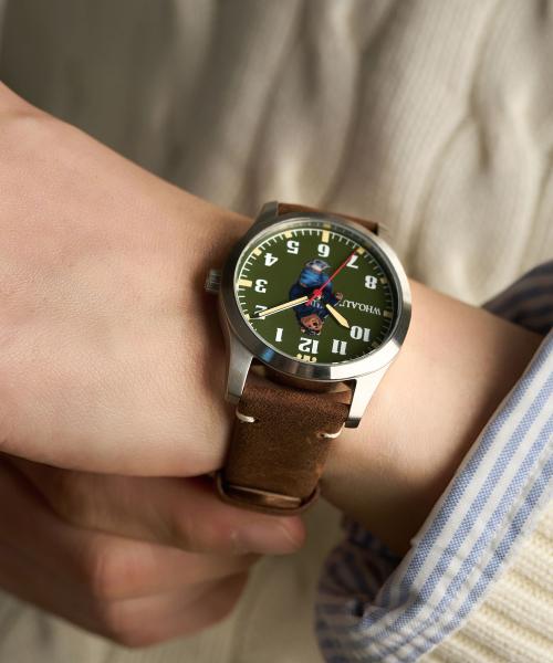 

[LLOYD] LLOYD X WHO.A.U Collaboration Bear Men s Leather Watch LL1G26203ISM - LL1G26203ISM