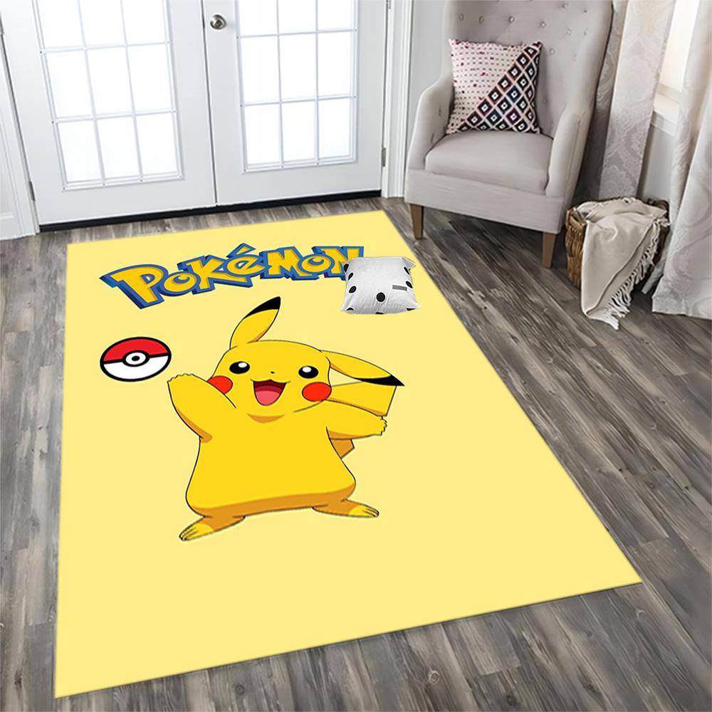 Pikachu Adventure Begins rug for living rooms, bedrooms, home décor, and as gifts.