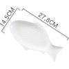 DOITOOL Fish Plate Fish Plate Ceramic Serving Platter Dish Fish Shape Textured Serving Dish Porcelain Serving Platter Food Tray Party Platter for