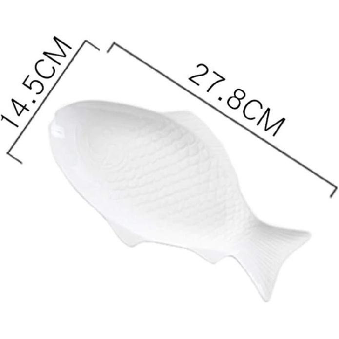 DOITOOL Fish Plate Fish Plate Ceramic Serving Platter Dish Fish Shape Textured Serving Dish Porcelain Serving Platter Food Tray Party Platter for