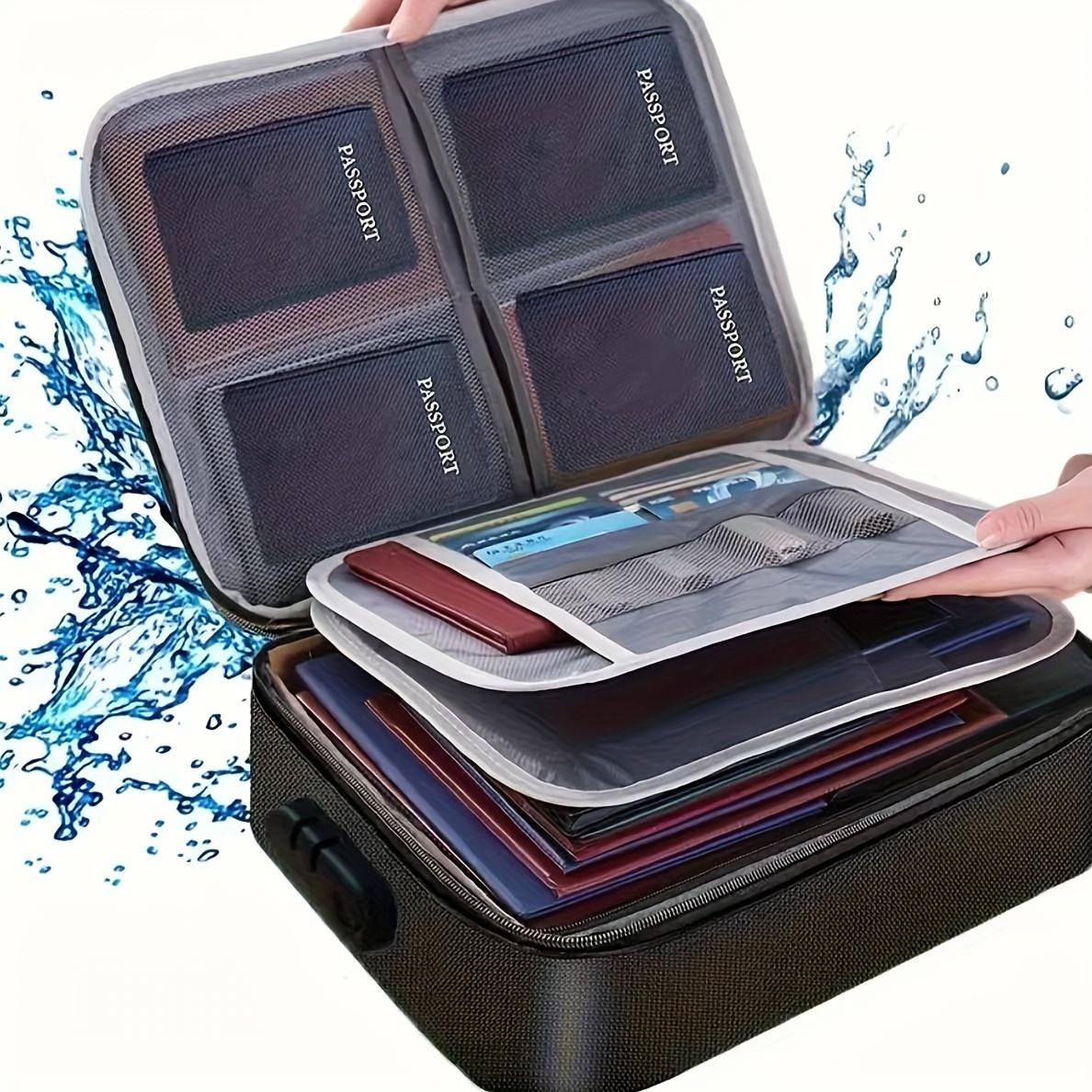 

1 шт. 3-слойная сумка-органайзер для документов большой емкости с паролем, водонепроницаемая, подходит для дома, семьи, многофункциональная коробка для сертификата With Lock чёрный