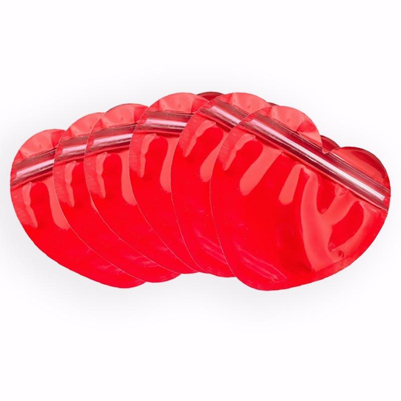 Heart Zipper Jewelry Bag Plastic Ziplock Pouch Bag for Jewelry Display Storage Candy Valentine's Day Gift Packaging Supplies