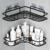 Wrought Iron Triangular Corner Rack - Wall-Mounted Storage for Bathroom or Kitchen (No Drilling Required)