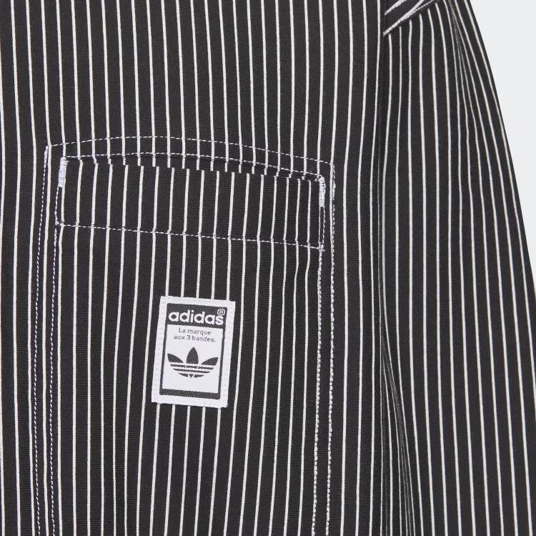 Adidas Originals SS25 Mikina s kulatým výstřihem Pohodlná Ležérní Pruhovaná Dlouhý rukáv Pánská Mikina Černá JX2621