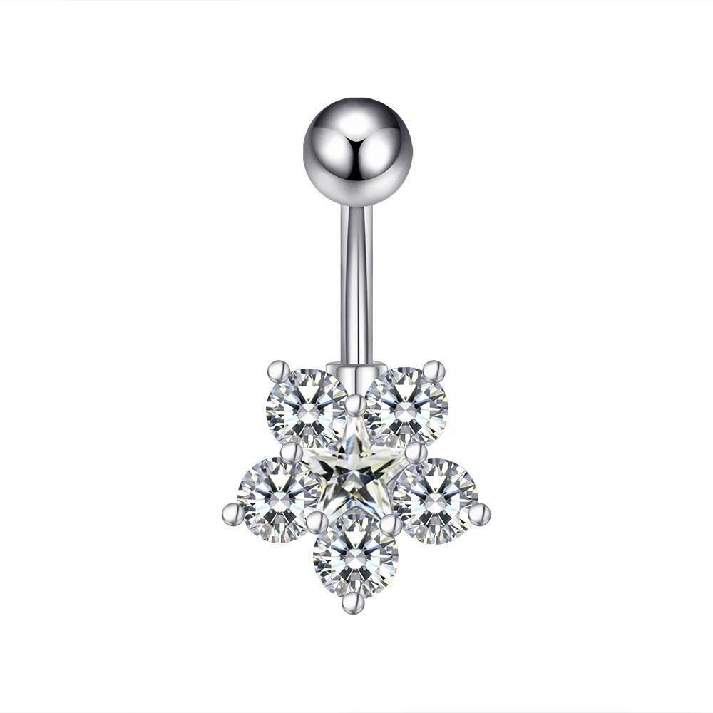 Butterfly Belly Piercings Stainless Steel Zircon Navel Ring Fashion Belly Button Rings  Girl
