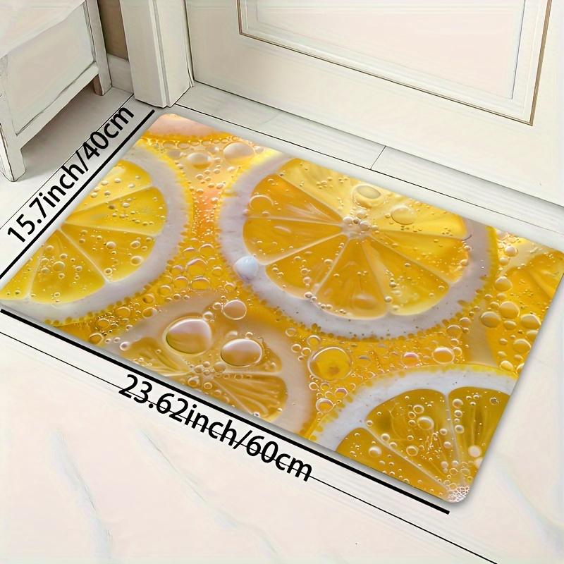 1Pcs Anti Fatigue Kitchen Rugs,  Lemon Fresh  Print Waterproof Non-Slip Thick Cushioned Kitchen Mat Heavy Duty Comfort Standing Mat for Kitchen