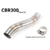 CBR300 Stainless Steel Mid-Pipe for Motorcycle Exhaust Modification, Easy Installation