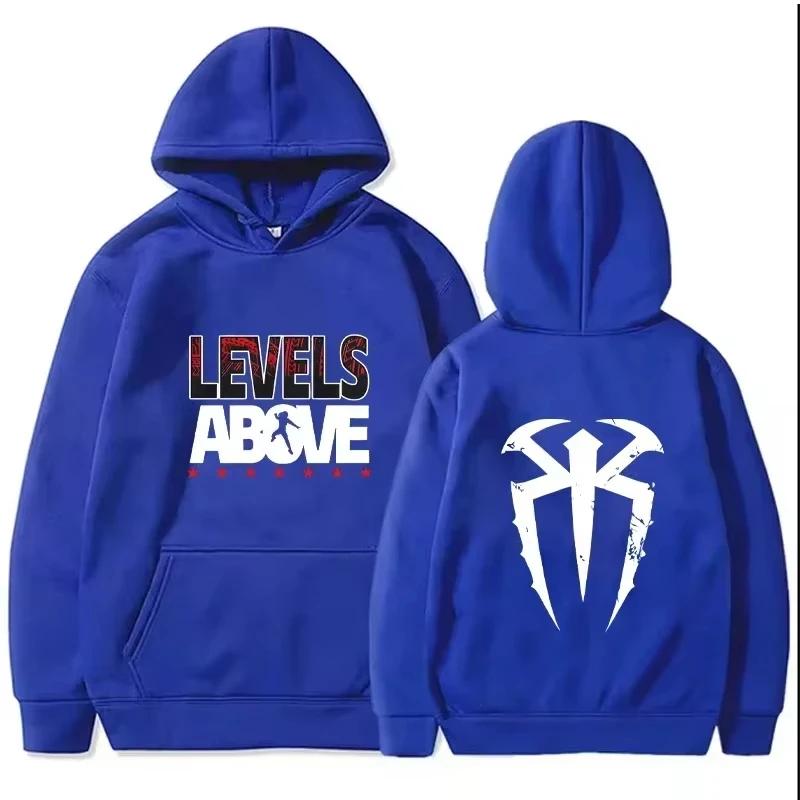 Women's Men's Casual Fashion Hooded Sweatshirt Roman Reigns Printed Pullover Long Sleeved Harajuku Street Fashion man