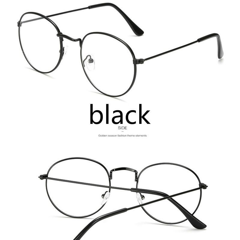 Retro Glasses Frame Harajuku Metal Round Flat Mirror Men and Women Literary Round Frame Decoration
