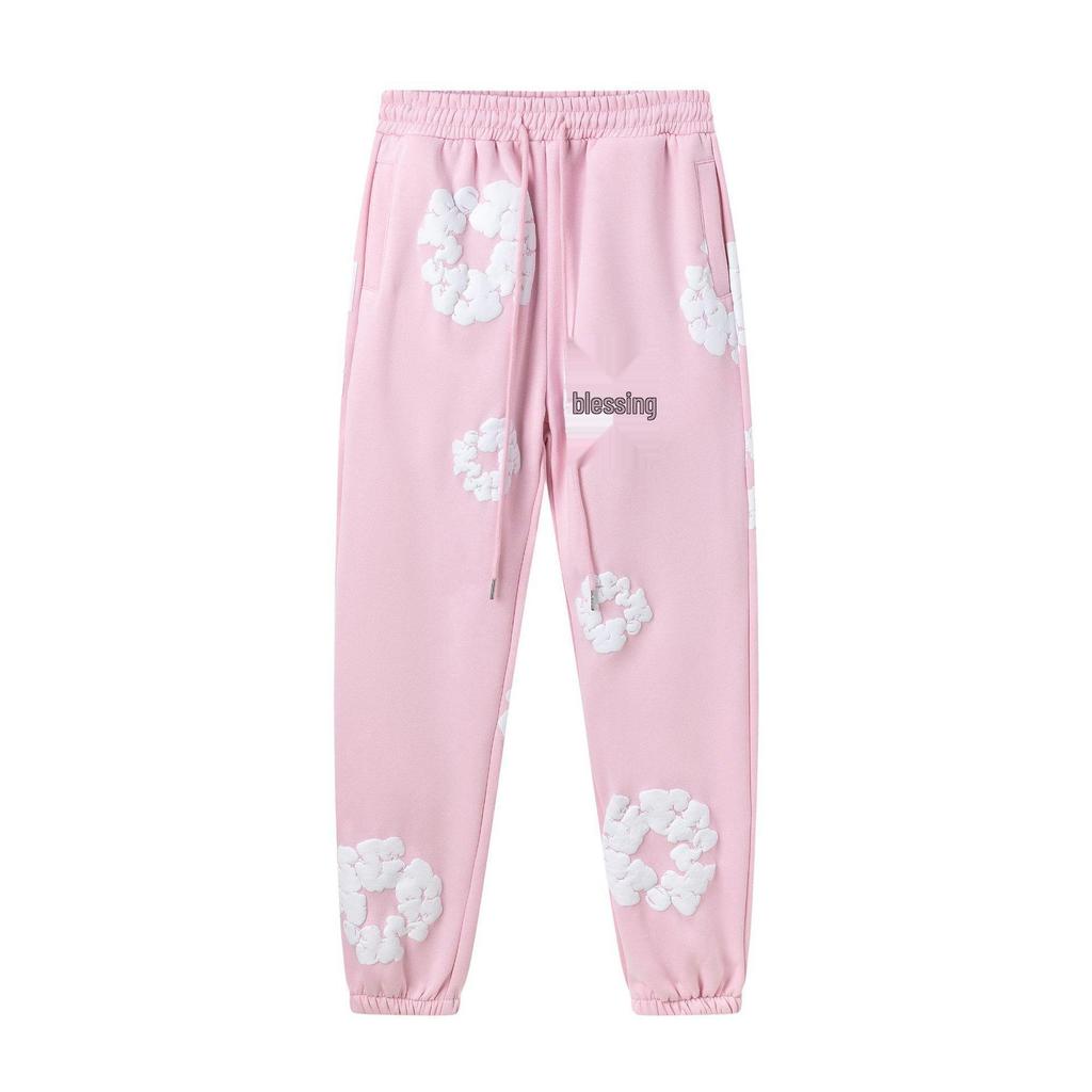 Fleece-Lined Denim Tears Hoodie & Sweatpants Set Inspired by Kanye's Style