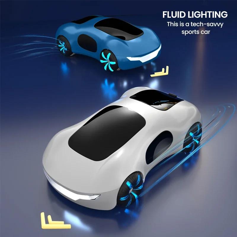 Non-Toxic 2.4G 1/18 Rc Car Toy With Spray Light Kids Light-Controlled Remote Watch Control Stunt Drift Car Remote Control Toys For Children