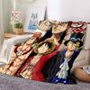 1PC One Piece Monkey D Luffy Patterned Flannel Blanket Suitable For All Seasons For Home Decor Warmth And Comfort Gifts Holiday Present